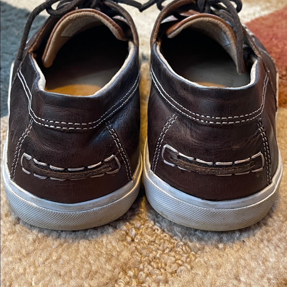 Reba by Justin Atoka Women’s Two-Tone Brown Leather Loafers Boat Shoes - Picture 9 of 16
